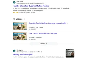 Screenshot of search engine results for
      LiveLighter